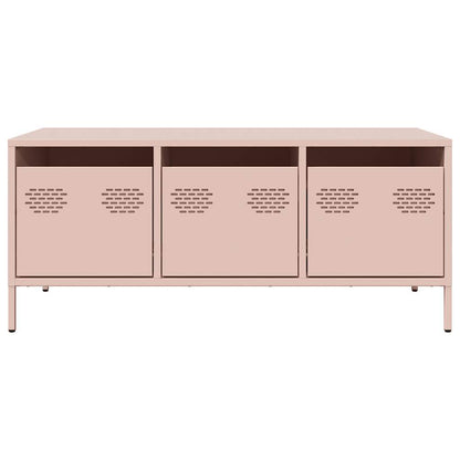 vidaXL Table basse rose 101,5x50x43,5 cm Acier laminé à froid
