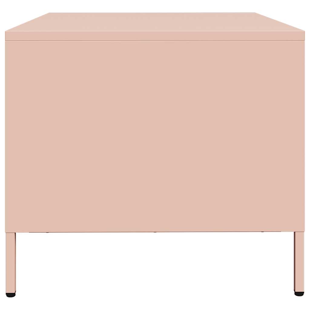 vidaXL Table basse rose 101,5x50x43,5 cm Acier laminé à froid