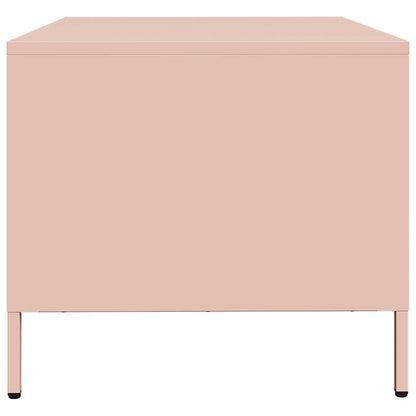 vidaXL Table basse rose 101,5x50x43,5 cm Acier laminé à froid