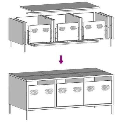 vidaXL Table basse rose 101,5x50x43,5 cm Acier laminé à froid