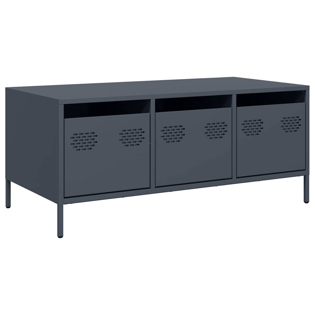 vidaXL Table basse anthracite 101,5x50x43,5 cm Acier laminé à froid