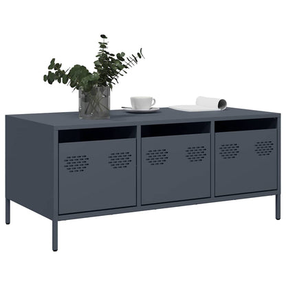 vidaXL Table basse anthracite 101,5x50x43,5 cm Acier laminé à froid