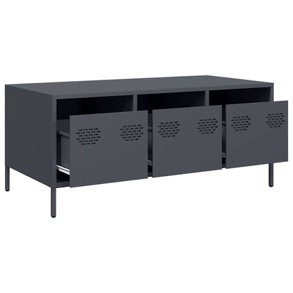 vidaXL Table basse anthracite 101,5x50x43,5 cm Acier laminé à froid