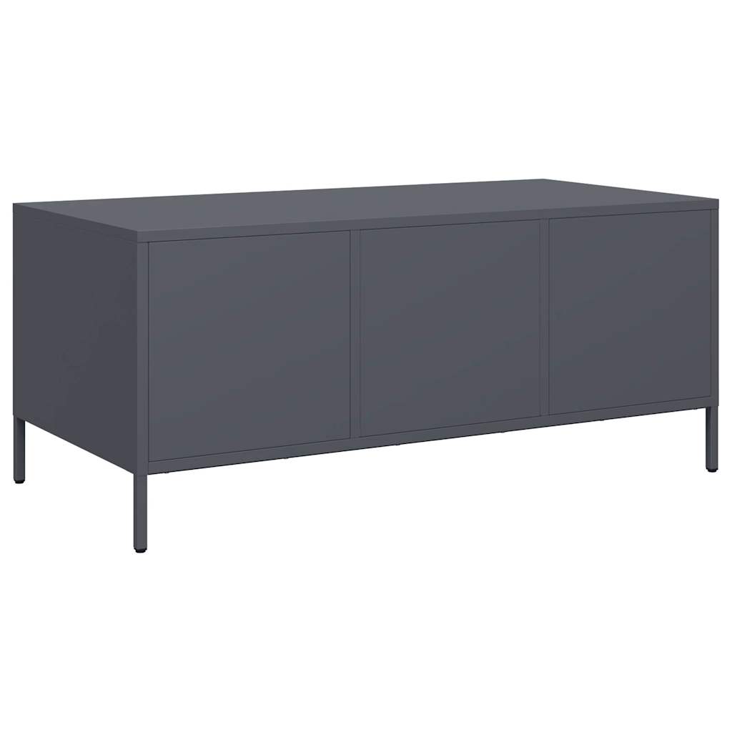 vidaXL Table basse anthracite 101,5x50x43,5 cm Acier laminé à froid