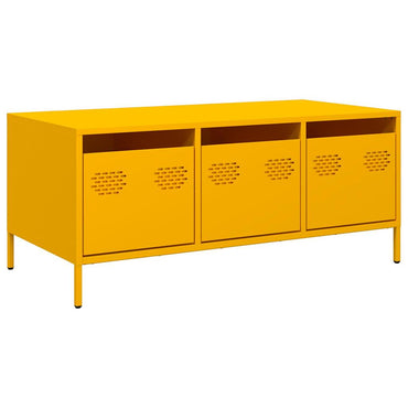 vidaXL Table basse Moutarde 101,5x50x43,5 cm Acier laminé à froid
