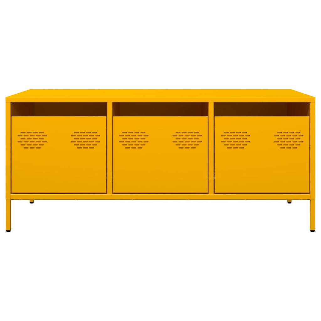 vidaXL Table basse Moutarde 101,5x50x43,5 cm Acier laminé à froid