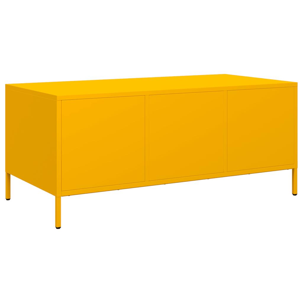 vidaXL Table basse Moutarde 101,5x50x43,5 cm Acier laminé à froid