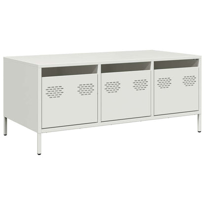 vidaXL Table basse blanc 101,5x50x43,5 cm Acier laminé à froid