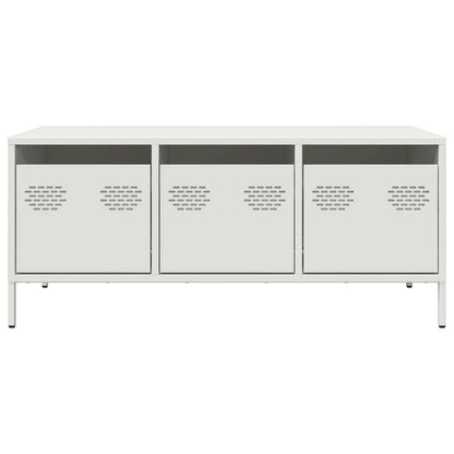 vidaXL Table basse blanc 101,5x50x43,5 cm Acier laminé à froid