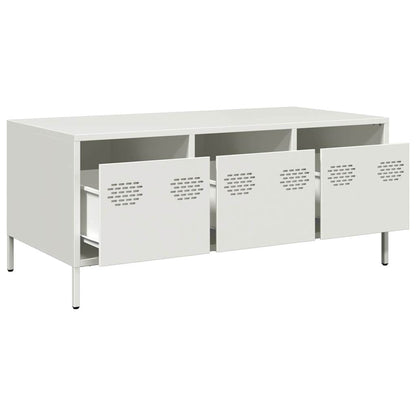 vidaXL Table basse blanc 101,5x50x43,5 cm Acier laminé à froid