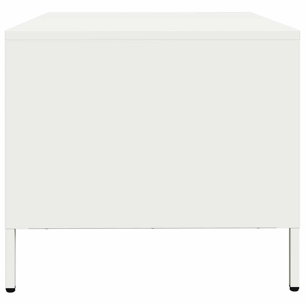 vidaXL Table basse blanc 101,5x50x43,5 cm Acier laminé à froid