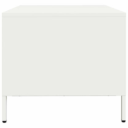 vidaXL Table basse blanc 101,5x50x43,5 cm Acier laminé à froid