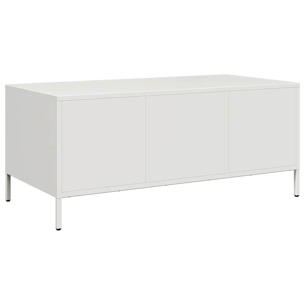 vidaXL Table basse blanc 101,5x50x43,5 cm Acier laminé à froid