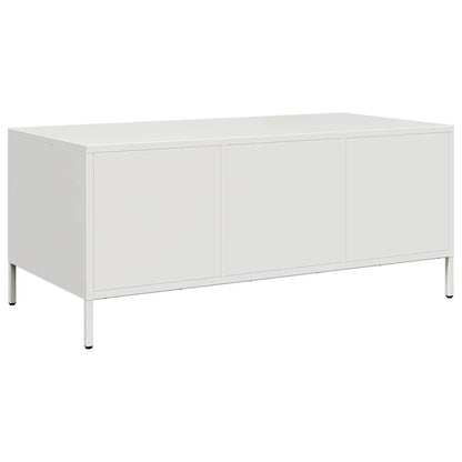 vidaXL Table basse blanc 101,5x50x43,5 cm Acier laminé à froid