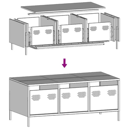 vidaXL Table basse blanc 101,5x50x43,5 cm Acier laminé à froid