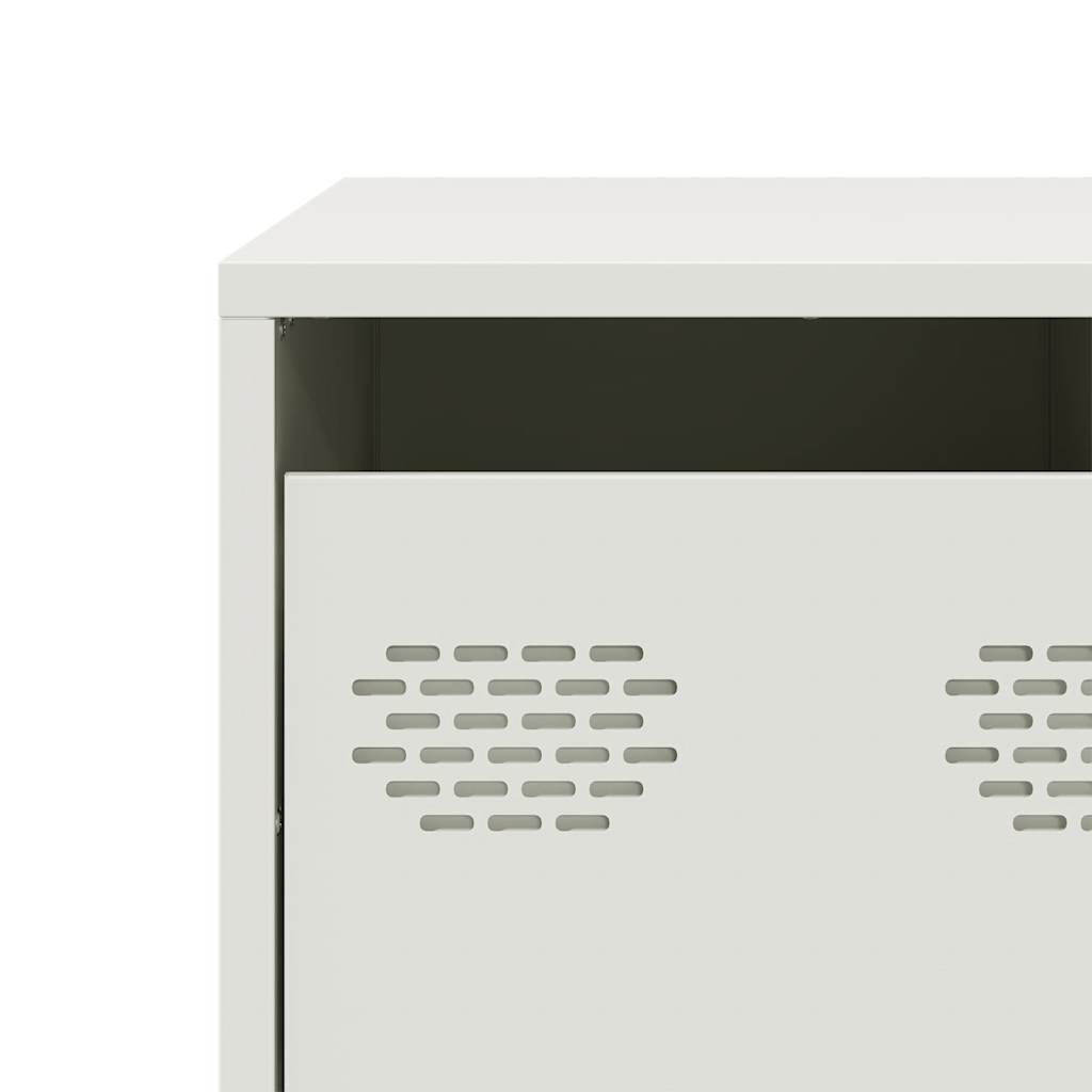 vidaXL Table basse blanc 101,5x50x43,5 cm Acier laminé à froid