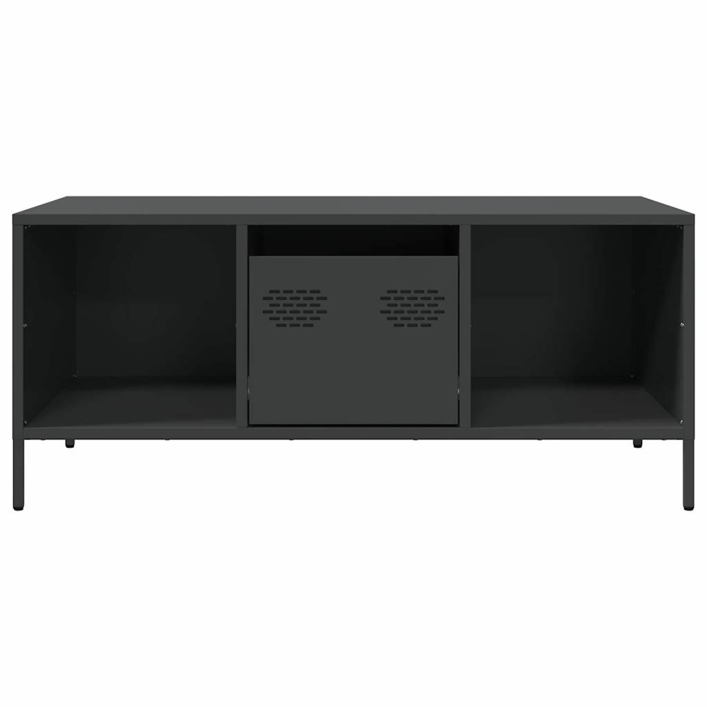 vidaXL Table basse Noir 101,5x50x43,5 cm Acier laminé à froid