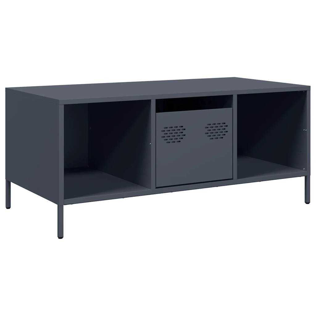 vidaXL Table basse anthracite 101,5x50x43,5 cm Acier laminé à froid