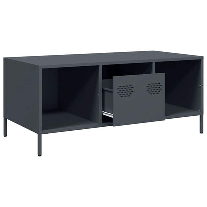 vidaXL Table basse anthracite 101,5x50x43,5 cm Acier laminé à froid