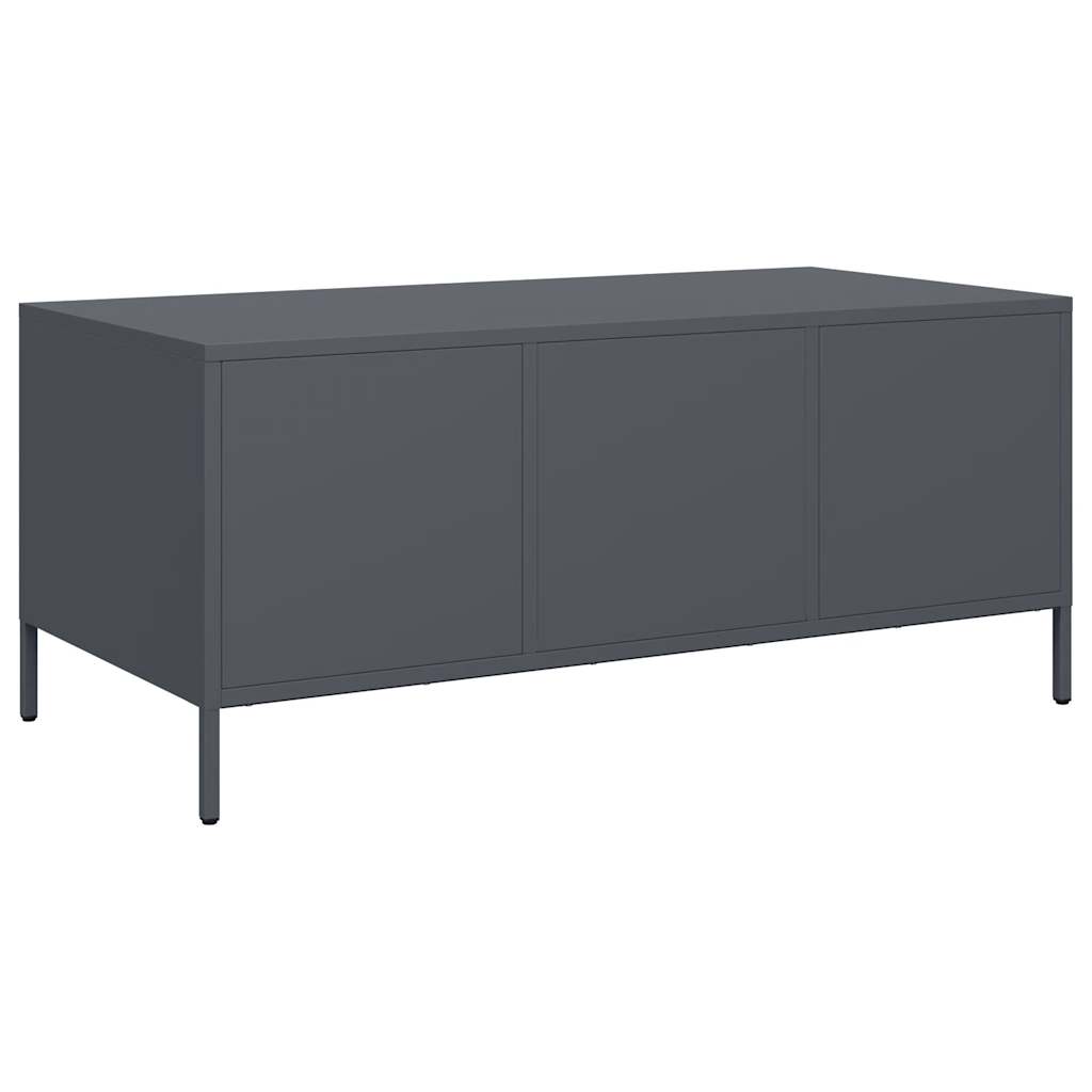 vidaXL Table basse anthracite 101,5x50x43,5 cm Acier laminé à froid