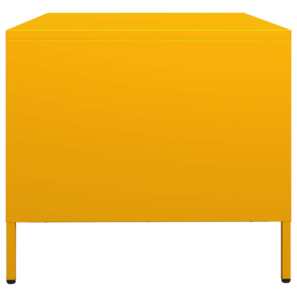 vidaXL Couchtisch Senfgelb 101,5x50x43,5 cm Kaltgewalzter Stahl
