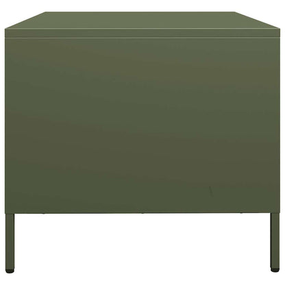 vidaXL Table basse vert olive 101,5x50x43,5 cm Acier laminé à froid
