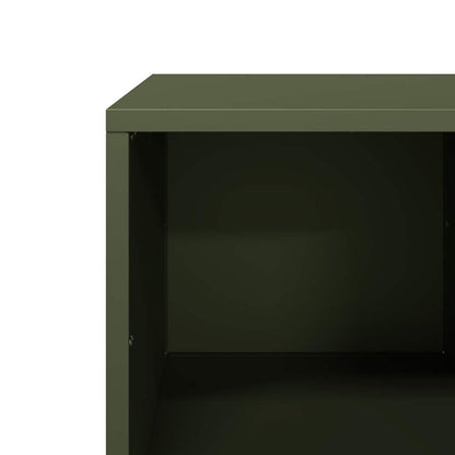 vidaXL Table basse vert olive 101,5x50x43,5 cm Acier laminé à froid