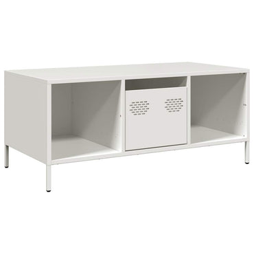 vidaXL Table basse blanc 101,5x50x43,5 cm Acier laminé à froid