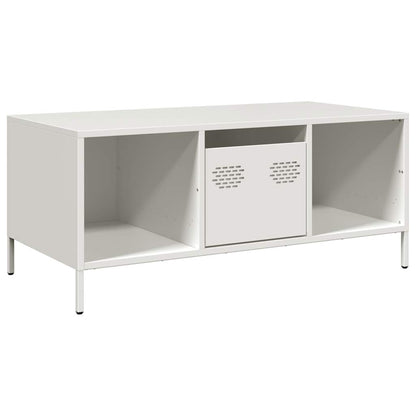 vidaXL Table basse blanc 101,5x50x43,5 cm Acier laminé à froid
