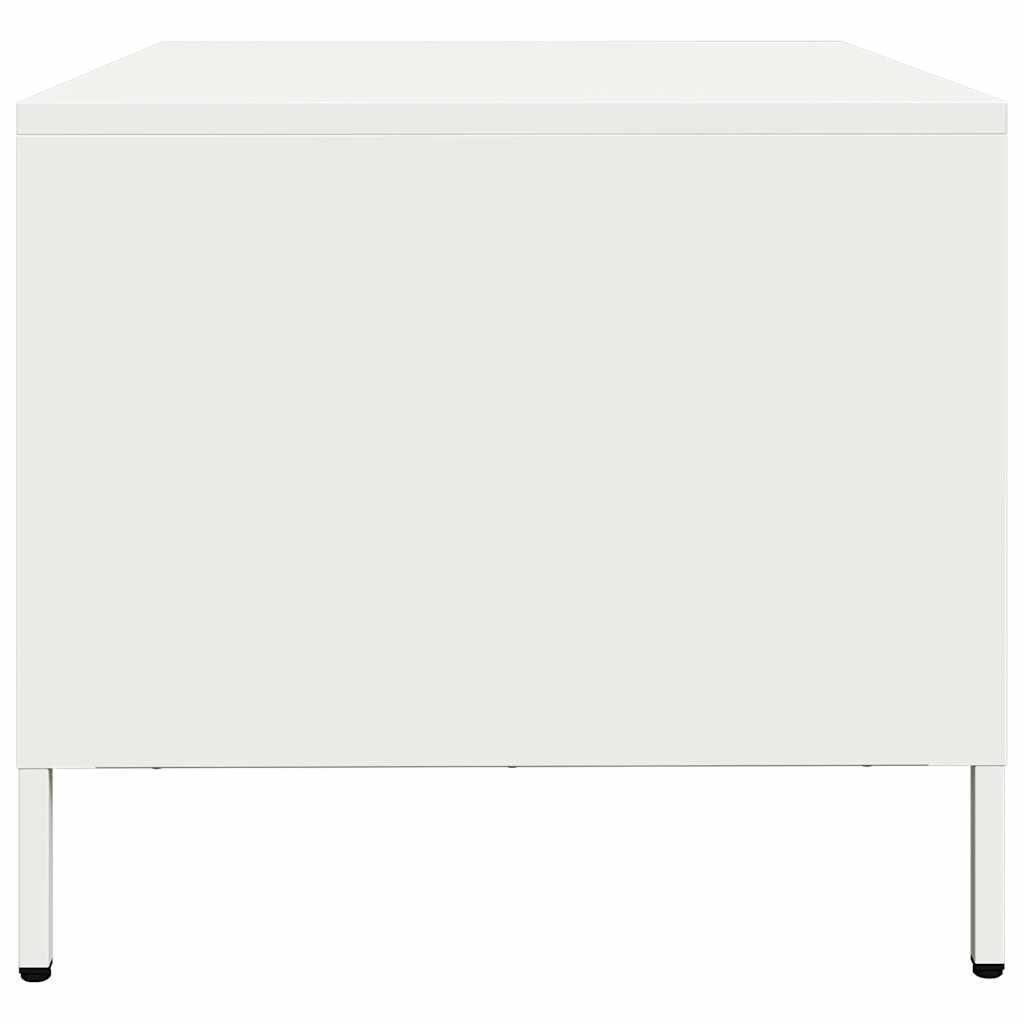 vidaXL Table basse blanc 101,5x50x43,5 cm Acier laminé à froid
