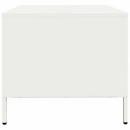 vidaXL Table basse blanc 101,5x50x43,5 cm Acier laminé à froid