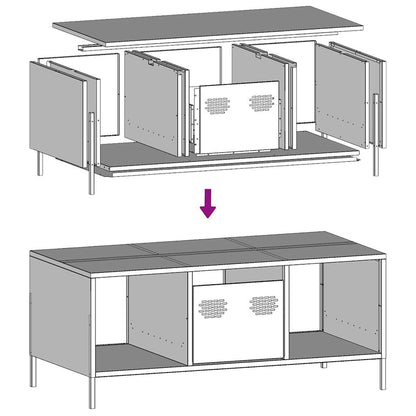 vidaXL Table basse blanc 101,5x50x43,5 cm Acier laminé à froid