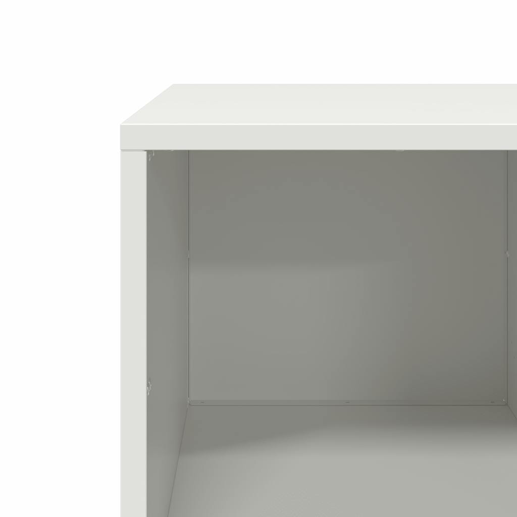 vidaXL Table basse blanc 101,5x50x43,5 cm Acier laminé à froid
