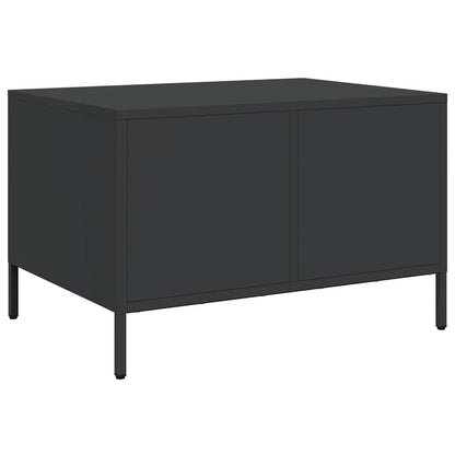 vidaXL Couchtisch Schwarz 68,5x50x43,5 cm Kaltgewalzter Stahl