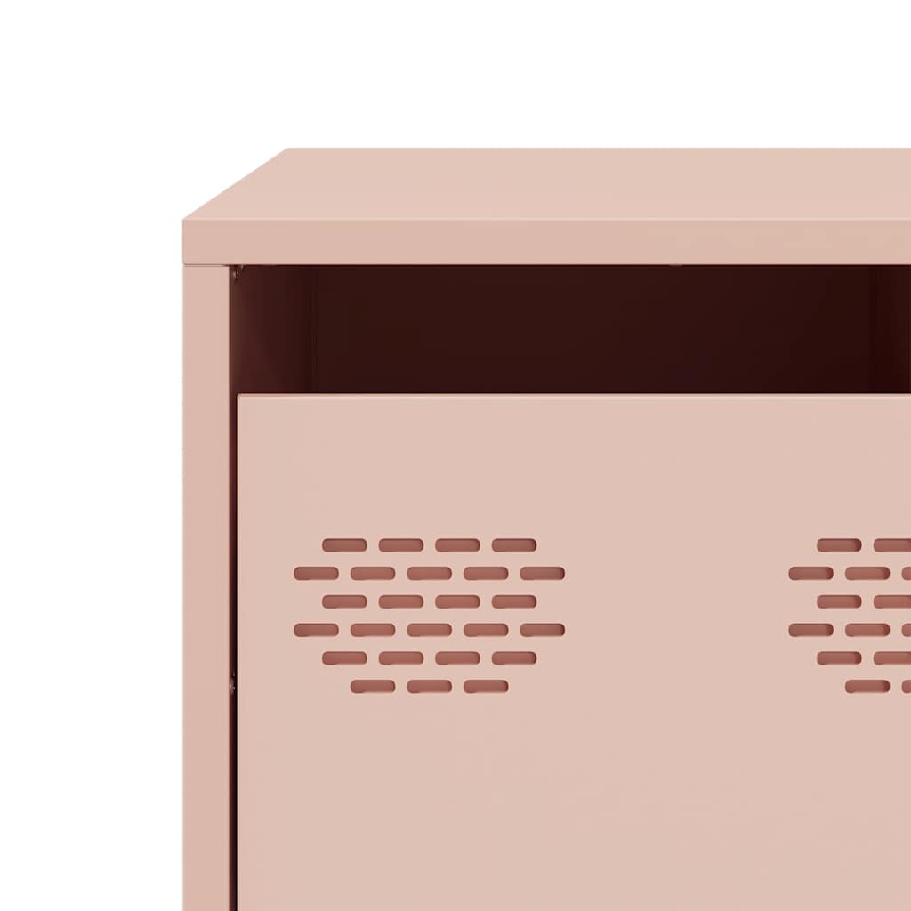vidaXL Table basse rose 68,5x50x43,5 cm Acier laminé à froid