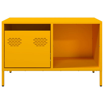 vidaXL Table basse Moutarde 68,5x50x43,5 cm Acier laminé à froid