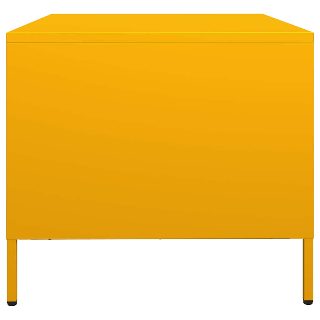 vidaXL Table basse Moutarde 68,5x50x43,5 cm Acier laminé à froid