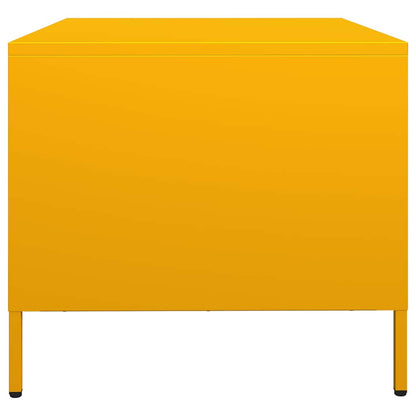 vidaXL Table basse Moutarde 68,5x50x43,5 cm Acier laminé à froid