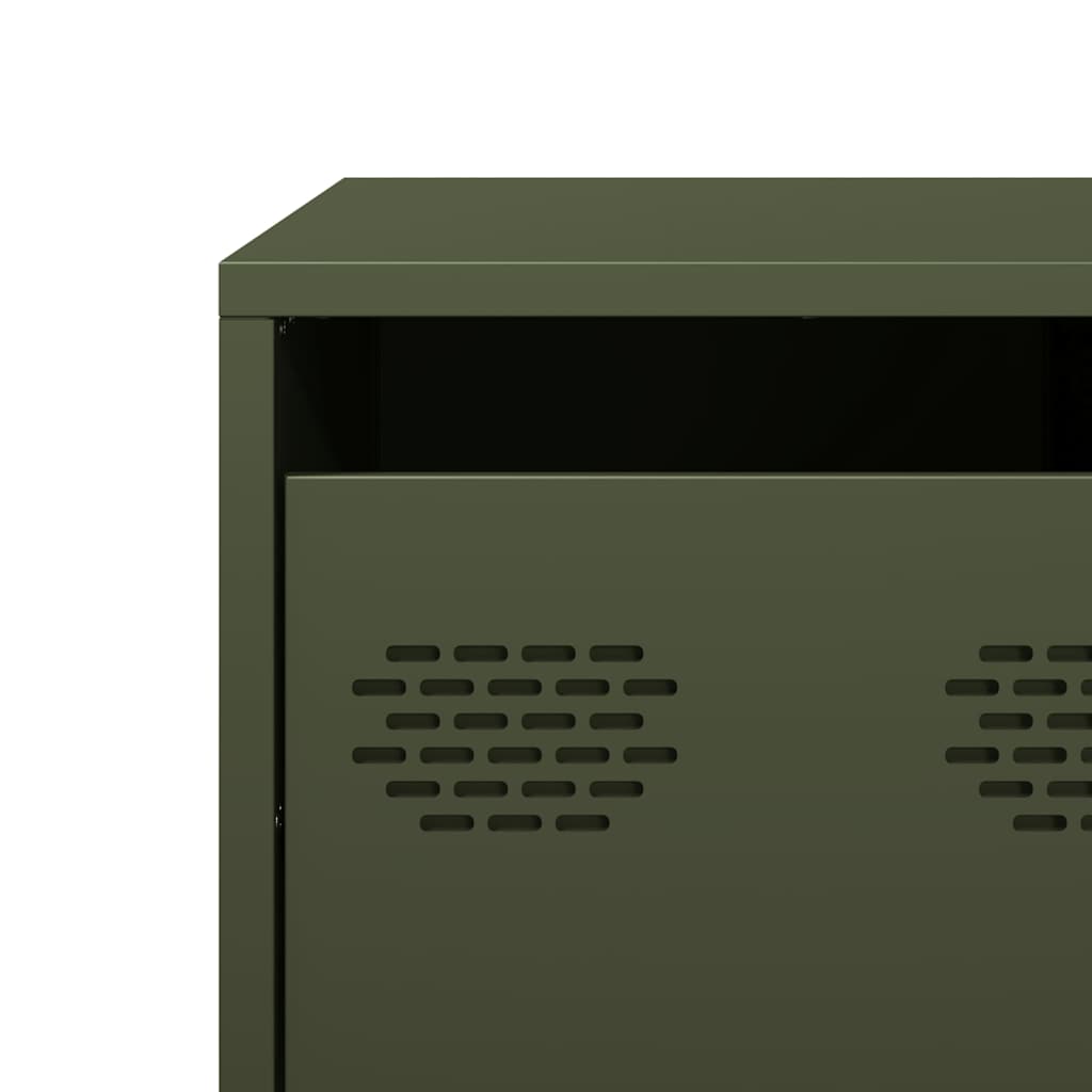 vidaXL Table basse vert olive 68,5x50x43,5 cm Acier laminé à froid