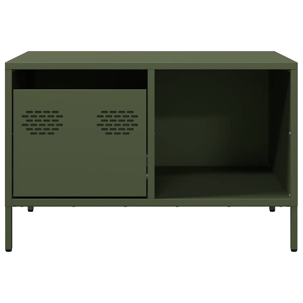 vidaXL Table basse vert olive 68,5x50x43,5 cm Acier laminé à froid