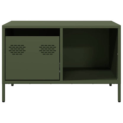 vidaXL Table basse vert olive 68,5x50x43,5 cm Acier laminé à froid