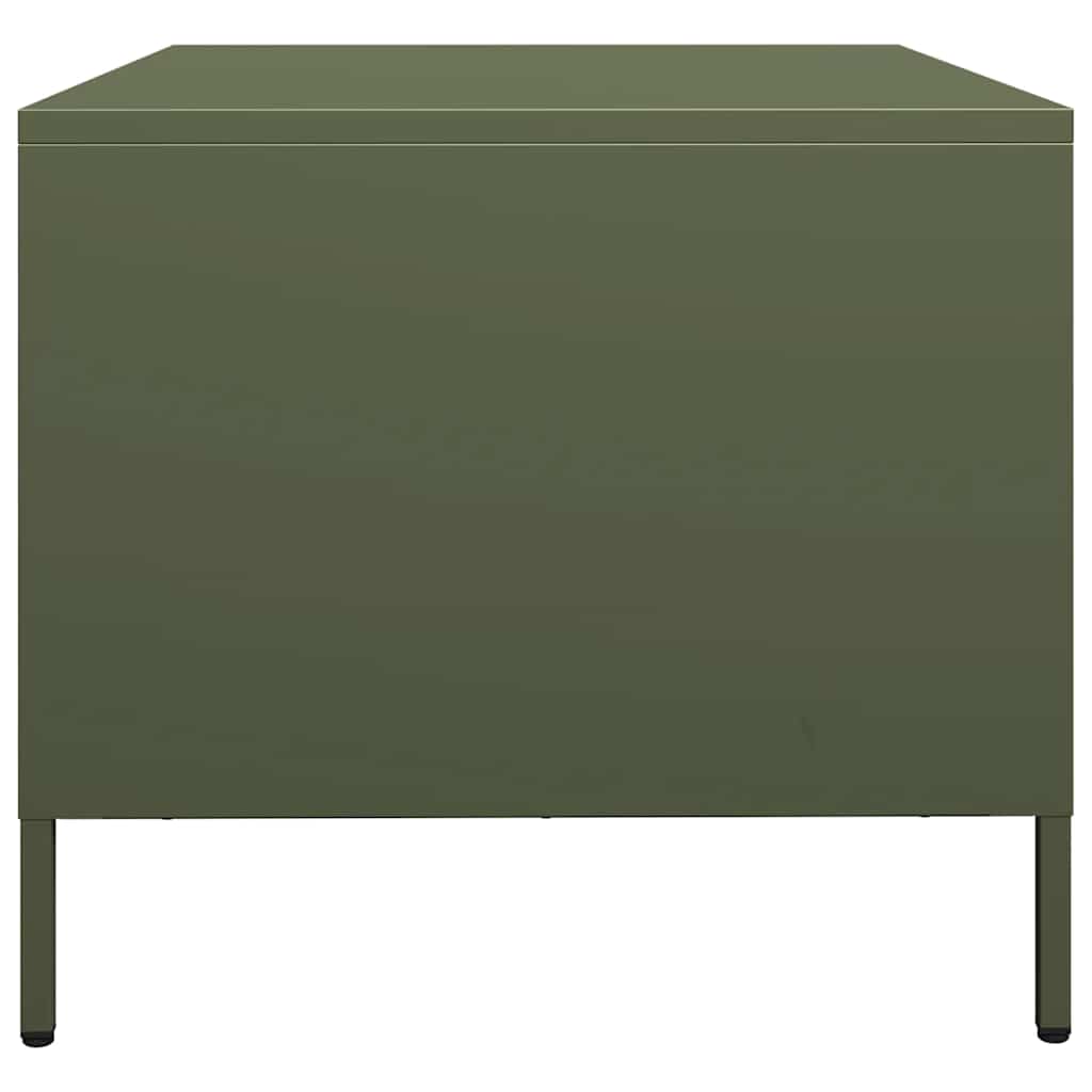 vidaXL Table basse vert olive 68,5x50x43,5 cm Acier laminé à froid