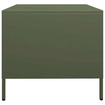 vidaXL Table basse vert olive 68,5x50x43,5 cm Acier laminé à froid