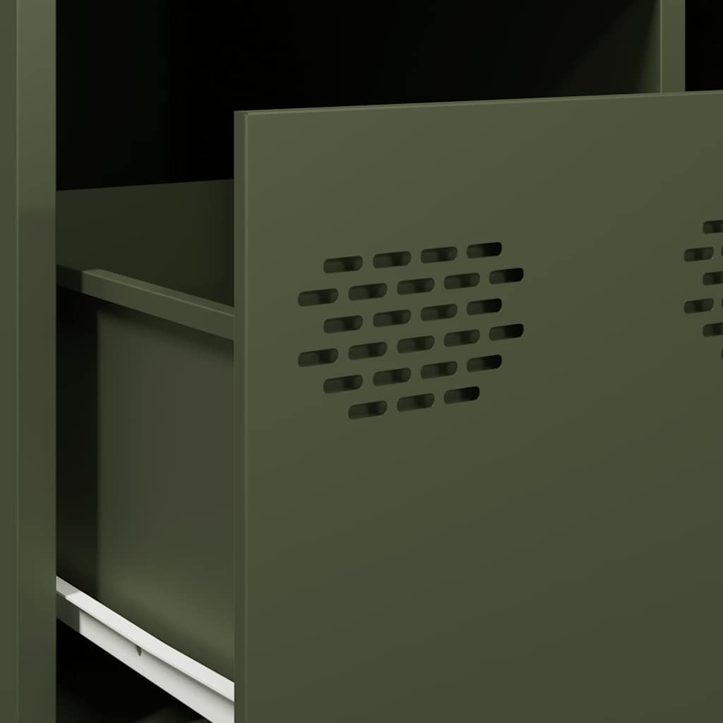 vidaXL Table basse vert olive 68,5x50x43,5 cm Acier laminé à froid