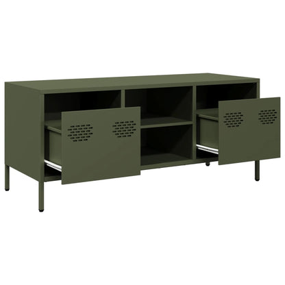 vidaXL TV-Schrank Olivgrün 101,5x39x43,5 cm Kaltgewalzter Stahl