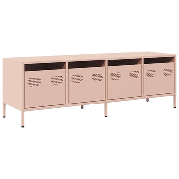 vidaXL Meuble TV rose 135x39x43,5 cm acier laminé à froid