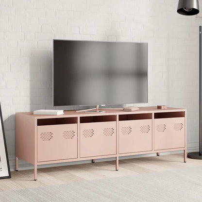 vidaXL Meuble TV rose 135x39x43,5 cm acier laminé à froid