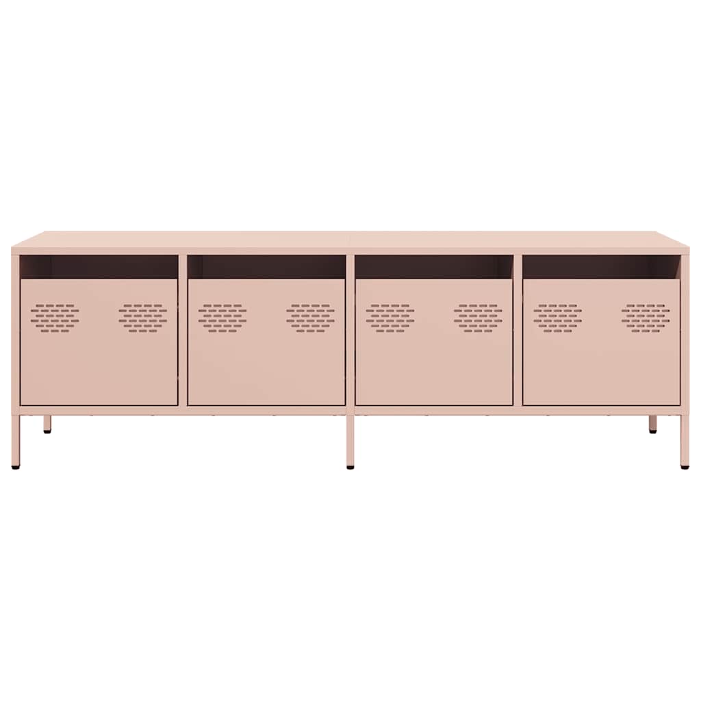vidaXL Meuble TV rose 135x39x43,5 cm acier laminé à froid