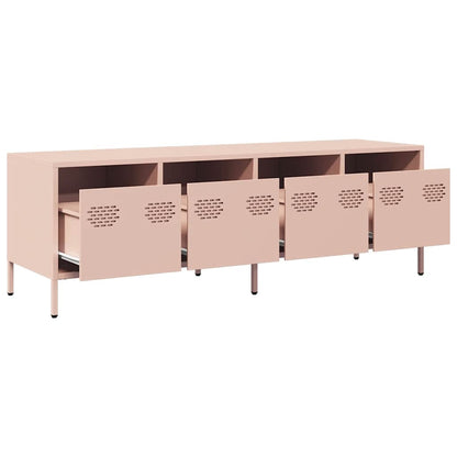 vidaXL Meuble TV rose 135x39x43,5 cm acier laminé à froid