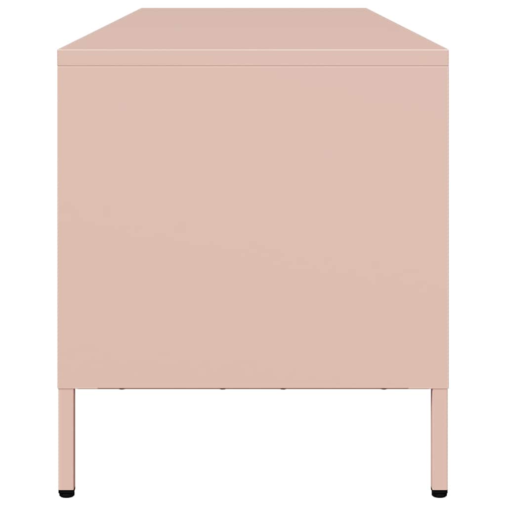 vidaXL Meuble TV rose 135x39x43,5 cm acier laminé à froid